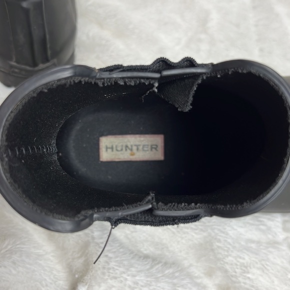 Hunter Women’s Black Refined Slim Fit Chelsea Ankle Rubber Boots Shoes - Sz 9/40 - Picture 8 of 13